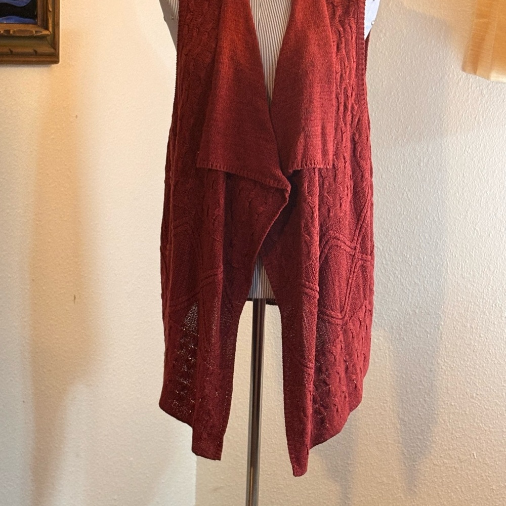 Coldwater Creek Brick Red Open Front Cardigan